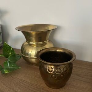 Vintage Brass Vases Set of 2